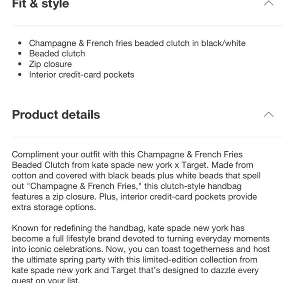 Kate spade & target exclusive Black Beaded Clutch with Fun Text SOLD OUT - Picture 4 of 4